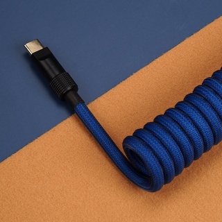 KBDFANS BLUE AND PURPLE HANDMADE CUSTOM MECHANICAL KEYBOARD USB-C CABLE (6)
