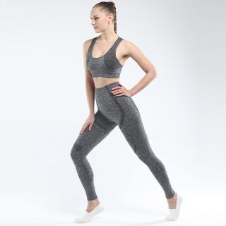 2pcs set yoga set fitness elastic Leggings women's running back sports bra European and American seamless Yoga suit