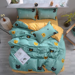 ✷☸Lovely Cartoon Cats Printed Girl Boy Kid Bed Cover Set Duvet Cover Adult Child Bed Sheet Pillowcas