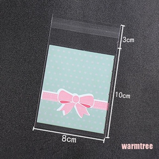 (Warmtree) New 100Pcs/Lot 8*10CM Bowknot Cookie Packaging Lace Candy Self-Adhesive Plastic Bags