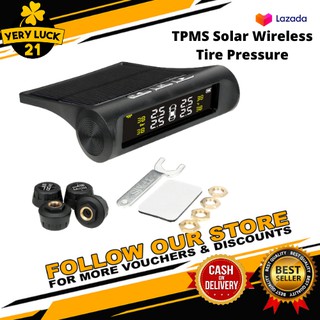 Yeryluck 21 TPMS Tire Pressure Monitoring System Car Tyre Pressure Alarm Solar Power Panel USB Charg