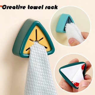 Creative Towel Holder Rack Adhesive One-way Triangular Towel Sucker No Drilling for Kitchen Home Tuck to Hang Towel
