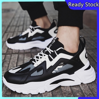 Men's comfortable shoes Fashion casual shoes 2020 Spring New Men's Shoes Men's Mesh Sneakers Thick-soled Old Shoes Breathable Leisure Travel Shoes