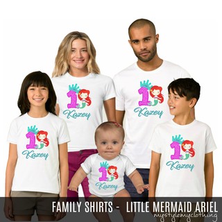 Family Birthday Set Shirts - Little Mermaid Ariel