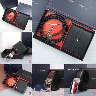 [Special Price] Tommy Hilfiger Men's Wallet/Men's Belt/Wallet/Belt/Coin Purse/Set/Leather/Original Genuine/Short Wallet