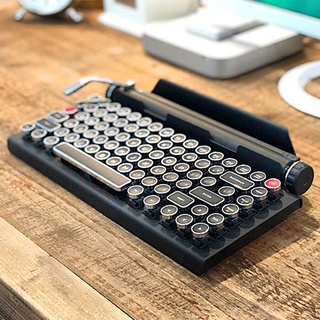 Typewriter Keyboard Wireless Bluetooth RGB Colorful Backlight Retro Mechanical Keyboard for Cellphon (1)