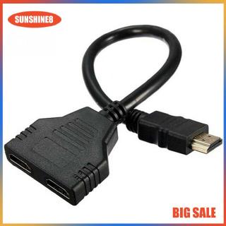 [READY STOCK] 1080P HDMI Port Male to 2 Female 1 In 2 Out Splitter Cable Adapter Converter HDMI MALE 1 input 2 HDMI FEMALE 2 PORT SPLITTER