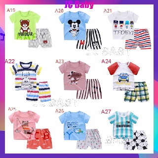 Korean Cute Cartoon Children Summer Wear T-shirt Set Baby Kids Clothing