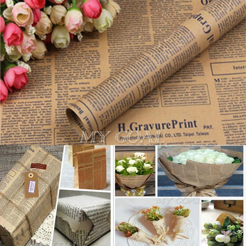 75x52cm Double Sided Kraft Wrapping Vintage Paper Wrap Craft Newspaper Roll