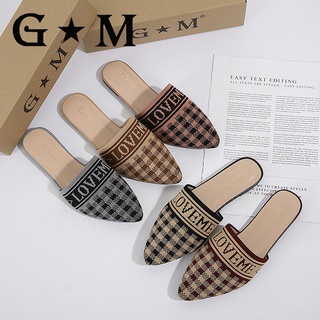 G⭐M New Korean fashion pointed Slide flat sandals shoes for women flat sandals#G-167 (1)
