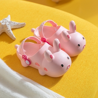 Children's Hole Sandals 3D Rabbit Summer Boys Girls Soft-Soled Indoor Pvc Anti Slip Slippers (6)