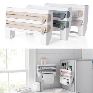 Kitchen cling film storage rack with cutter aluminum foil barbecue paper rack paper towel rack towel storage rack