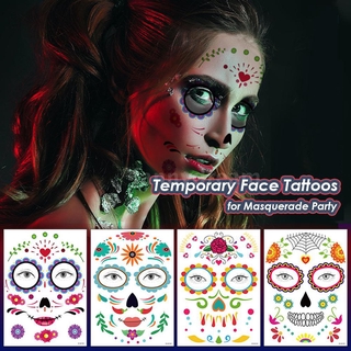 Halloween Temporary Face Tattoos Halloween Makeup Stickers Masquerade Party Candy Face Tattoos Stickers