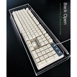 @MG3CYLUP.PH Mechanical keyboard dust cover desktop transparent acrylic mouse protective cover 87/104 key engraving pattern keyboard cover (5)