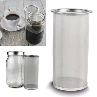 Stainless Steel Cold Brew Coffee Maker Iced Tea Infuser Filter Mason Jar 1 Quart