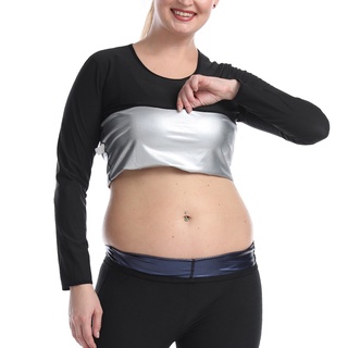 Women Sweat Shapers Waist Trainer Hot Sweat Shirt Weight Loss Sauna Suit Workout Body Shaper Fitness
