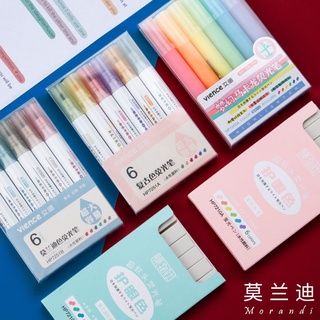 highlighter✵✎❀6Pcs Super Soft Highlighter Marker Pens Set