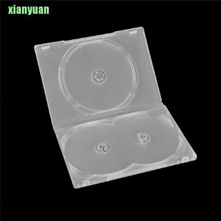 XY 2pcs Clear 3 Disc Holds DVD CD Case Movie Box Storage Holder Cover 14mm