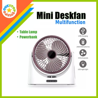 OSQ Gdsuper Rechargeable Portable minifan With LED Light and Powerbank Function