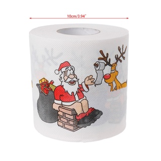 HAN 2 Layers Christmas Santa Claus Deer Toilet Roll Paper Tissue Living Room Decor (6)