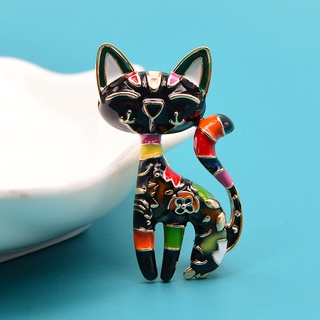 Creative Realistic Cute Metal Cat Brooch For Women And Kids Brooches Pin Animal Alloy Jewelry