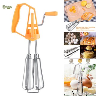 Hand Whisk Egg Beater Mixer with Stainless Crank Plastic Handle for Kitchen Cooking Whipping