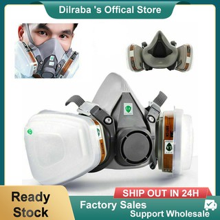 【SHIP OUT IN 24H】7 in1 3M 6200 6001 Gas Mask Spray Paint Decoration Chemical Dust Mask Protection Toxic Steam Filter Respirator Half Mask Face Painting Spraying Respirator Safety Work Filter Dust Mask Dust Proof Face Mask