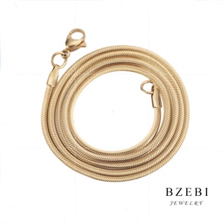 BZEBI 18k Gold Snake Chain with Box for Unisex Necklace Jewelry Versatile Birthday Gift 2143c