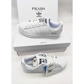 Adidas with prada classic shoes for woman and man with box and paperbag