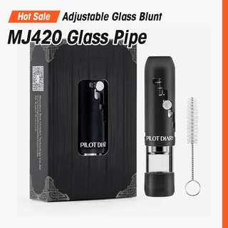 MJ420 Glass Pipe ADJUSTABLE Glass Blunt Herbal pipe kit for smokers and herbs, portable tube