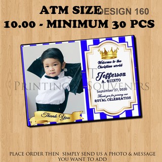 ATM Size Personalized Ref Magnets Princess Prince Birthday Baptism Christening Party Favor