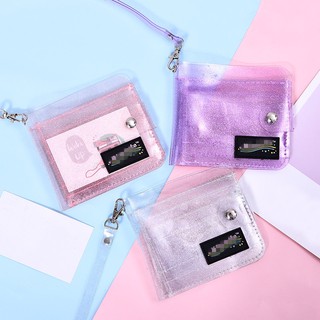 KPOP Korea Ins New Document Package Transparent PVC Folding Hanging Small Card Package