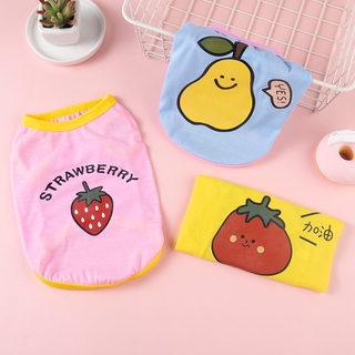 Dog clothes pet clothes new strawberry pear tomato fruit vest cartoon print summer breathable thin cat clothes