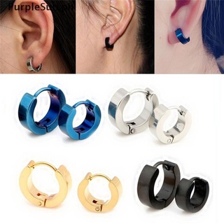 【PurpleSun】 1 Pair PUNK Men Women Hoop Ear Stud Stainless Steel Earring Hoop Piercing 【PH】
