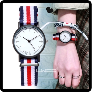 Fashion Trendy Stripe Canvas Watch Unisex Casual Quartz Watches Korean Style Relo
