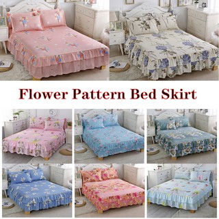 Flower Pattern Bed Skirt Bed Mattress Protector Home Simple Style Design Single Queen King Size