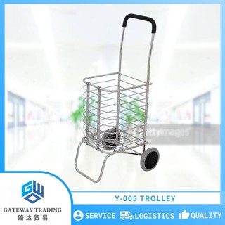 Y-005 Foldable Utility Trolley Rolling Folding Laundry Basket on Wheel Shopping Cart