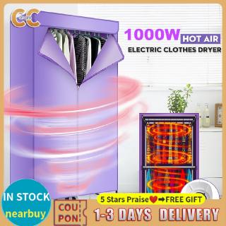 【Warranty 1 Year】 1000W Hot Air Clothes Dryer Electric Cloth Drying Machine Home