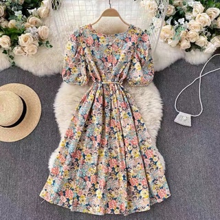 Summer dress for women casual korean formal dress for women floral dress short sleeve midi dresses