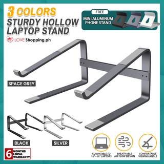 Wide Hollow Aluminum Laptop Stand for 10" to 18" Laptop Size (BLACK, SPACE GREY & SILVER)