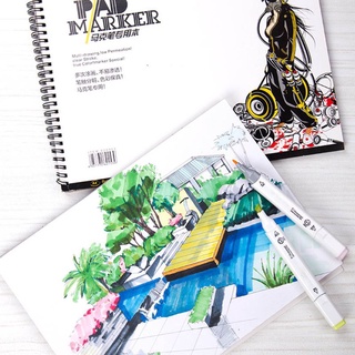 [boutique]34 Sheet A3/A4/A5 Professional Marker Paper Spiral Sketch Notepad Book Painting Drawing Ar