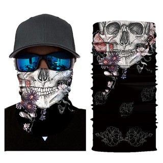 Cycling Magic Headband Floral Skull Print Face Masks Sports Bike Head Scarf