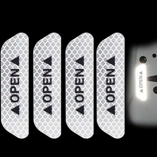 4 pcs Safety Reflective Tape Open Sign Warning Mark Car Door Sticker Accessories (3)