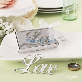 200pcs/lot Love Themed Silver Chrome Metal Beer Bottle Opener Event Party Favour Wedding Door Gifts