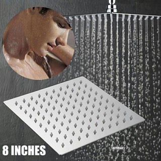 8'' Stainless Steel Square Rain Shower Head Rainfall Bathroom Top Sprayer Tool (2)