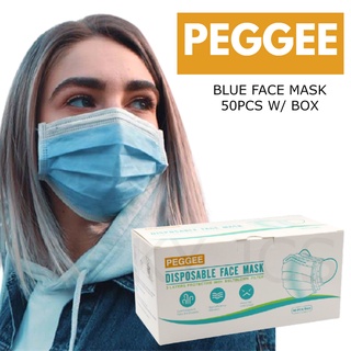 PEGGEE 3-ply 50pcs/box disposable blue Face Mask