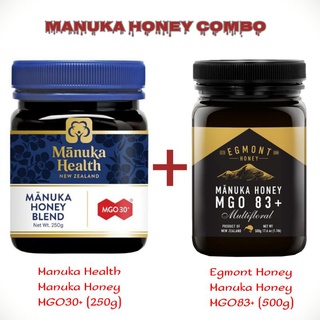Manuka Health MGO30+ ( 250g ) + Egmont Honey MGO 83+ ( 500g ) Manuka honey combo
