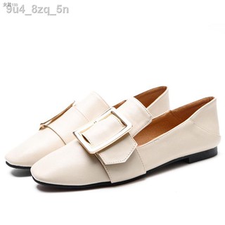 ▨☼Single shoes women s flat bottom 2021 spring and autumn new all-match one-step lazy leather small