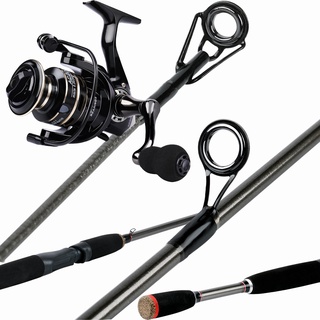 Spinning Fishing Reel Rod Set 2 Section Carbon Rod Metal Cup 5. 2: 1 GR Reel Fishing Tackle Combo (1)