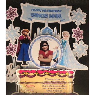 Anna & Elsa Frozen Cake Topper with personalized name and age of celebrant(11pcs)